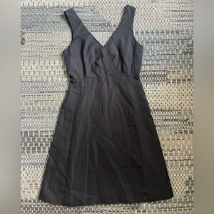 👗 J. Crew Serena Cotton Candy A-Line Dress in Black with Sash, Size 4